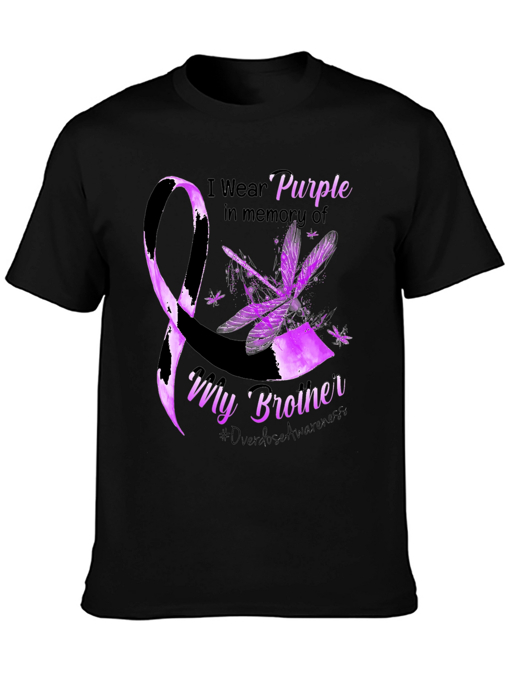 Purple Awareness Dragonfly T-Shirt