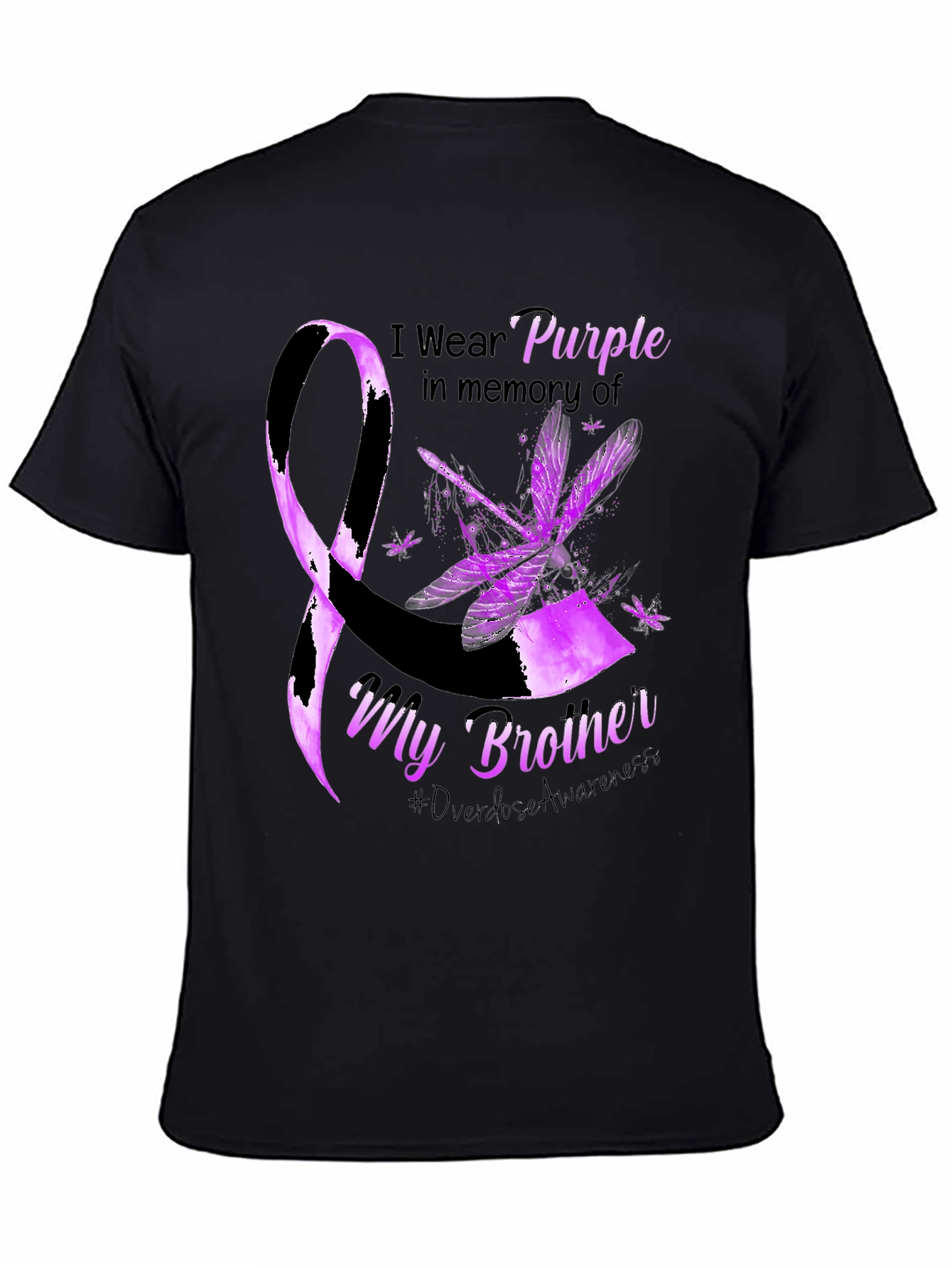 Purple Awareness Dragonfly T-Shirt