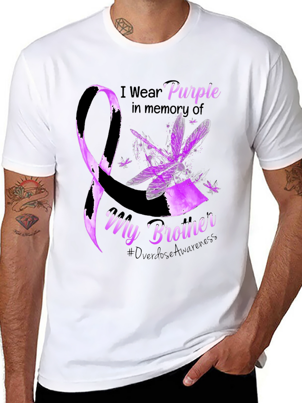 Purple Awareness Dragonfly T-Shirt