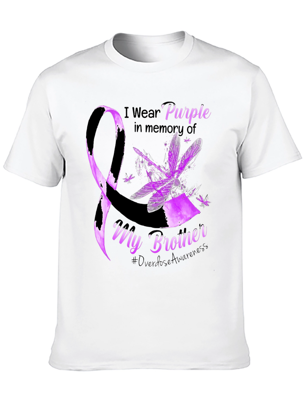 Purple Awareness Dragonfly T-Shirt