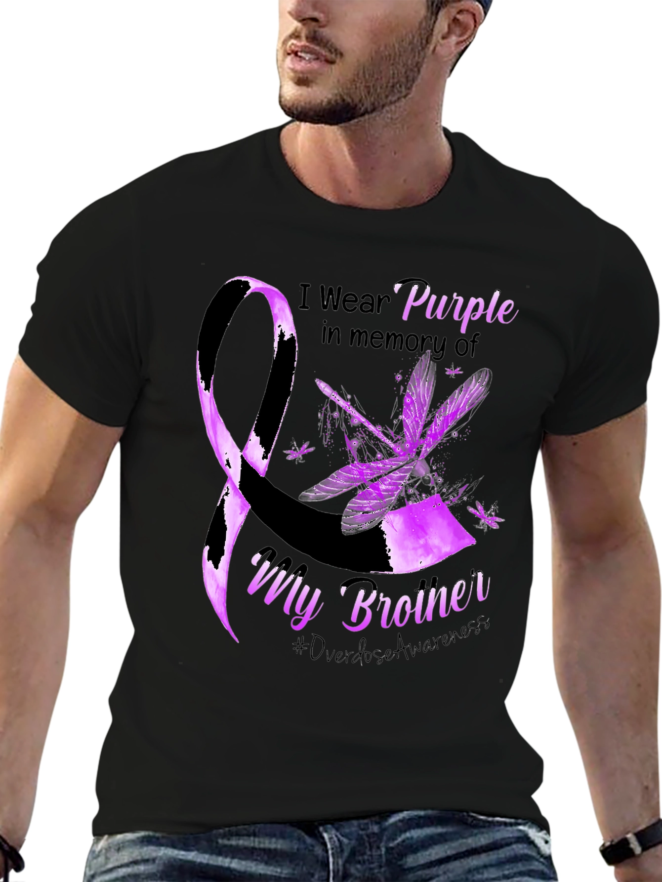 Purple Awareness Dragonfly T-Shirt