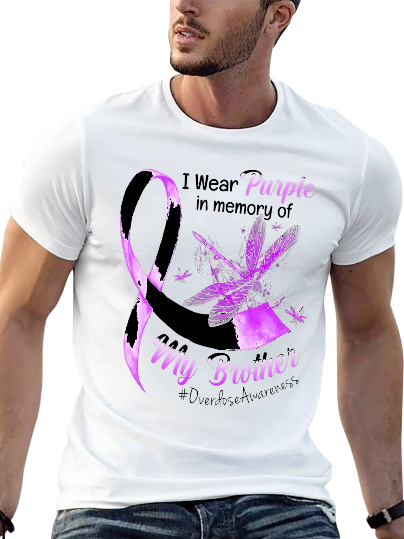 Purple Awareness Dragonfly T-Shirt