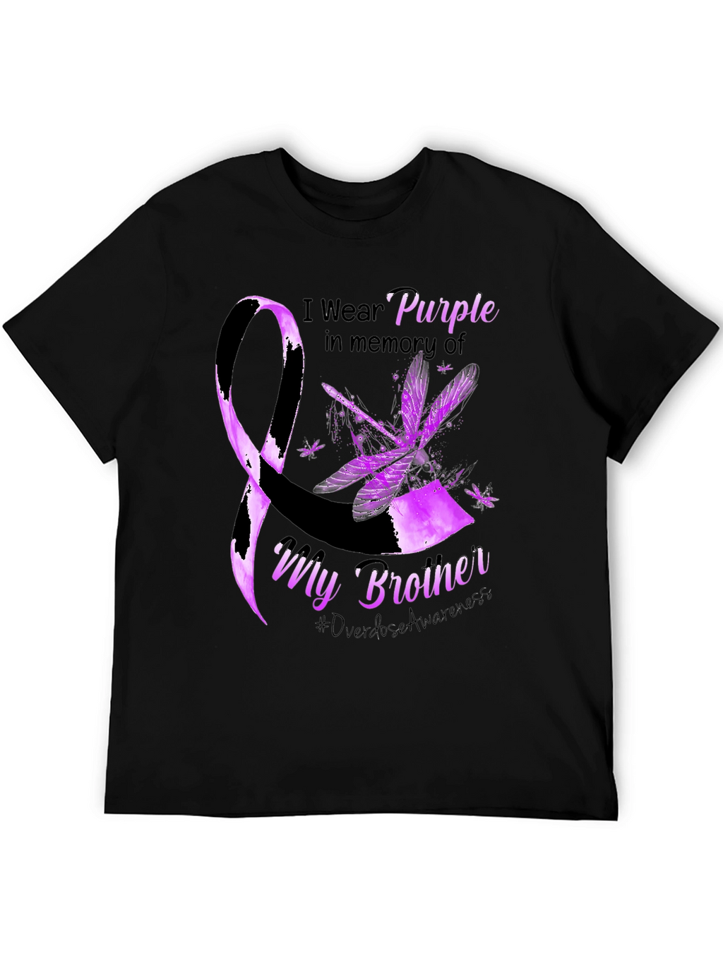 Purple Awareness Dragonfly T-Shirt