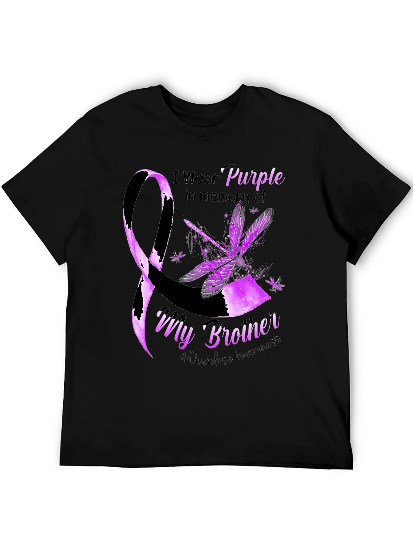 Purple Awareness Dragonfly T-Shirt