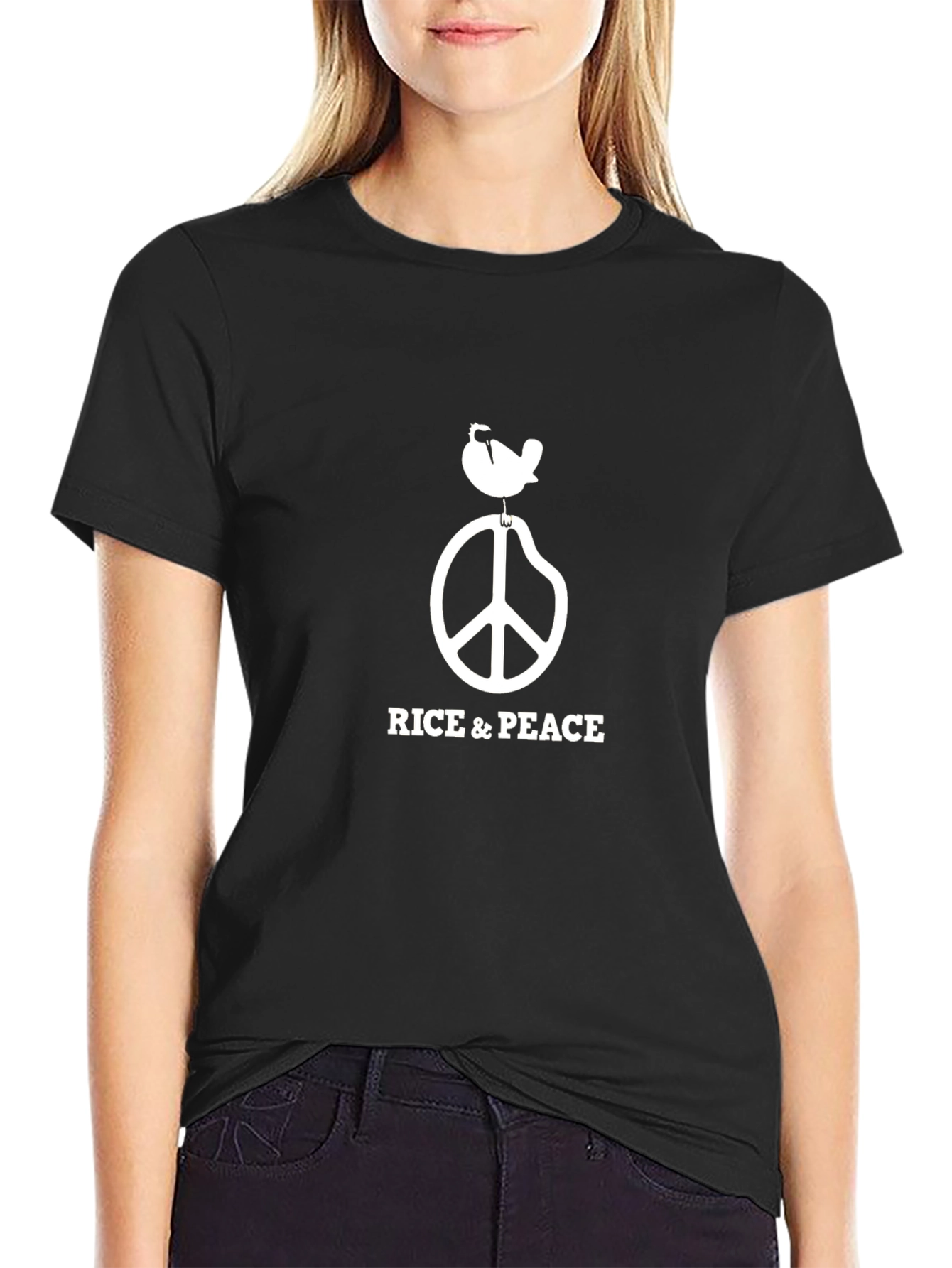 Rice & Peace Graphic Tee - Black