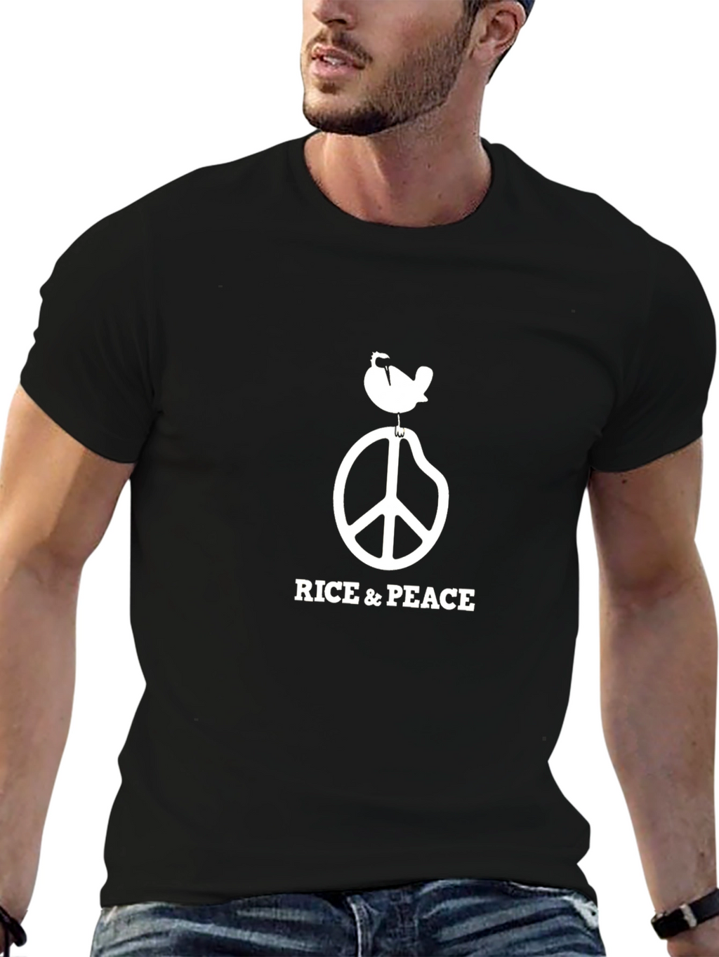 Rice & Peace Graphic Tee - Black