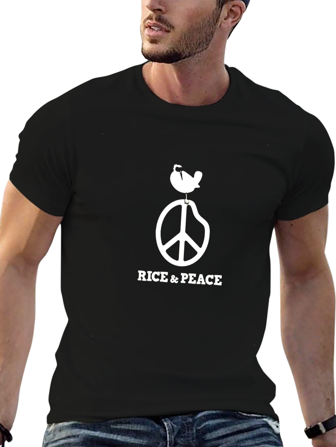 Rice & Peace Graphic Tee - Black