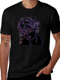 Neon SAD Statue Graphic Black T-Shirt