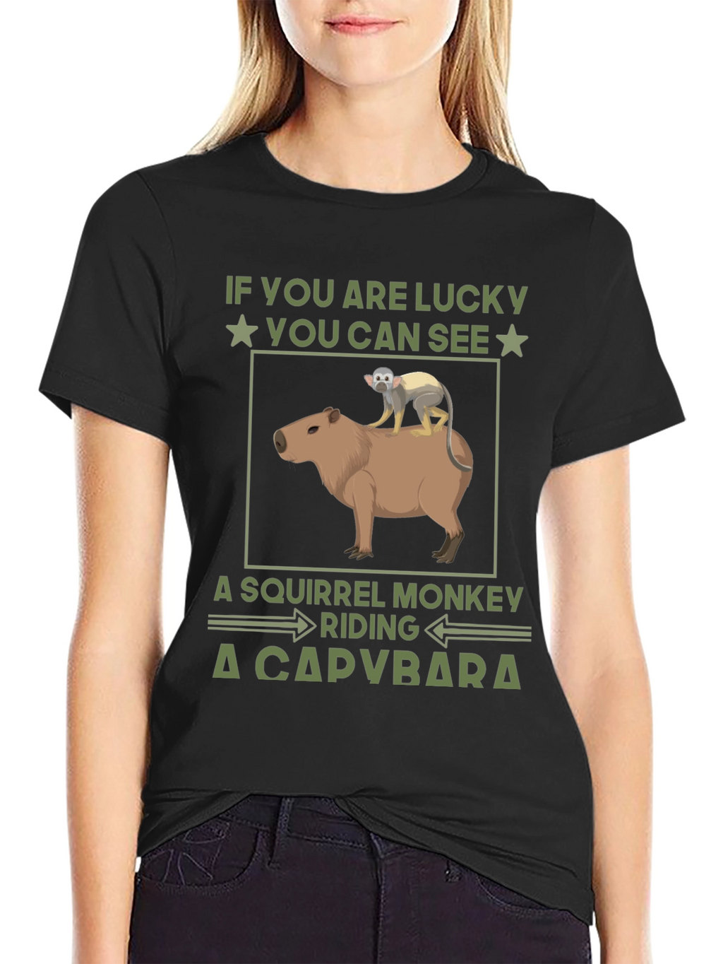Squirrel Monkey Riding a Capybara T-Shirt