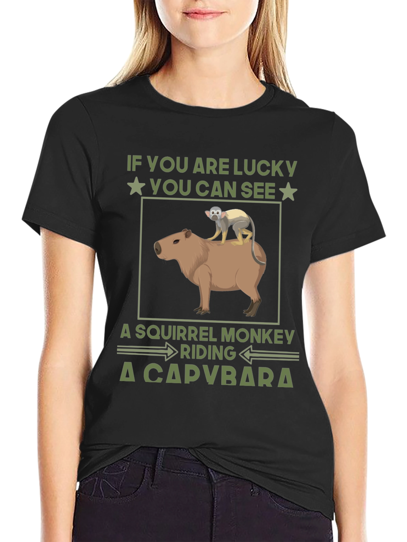 Squirrel Monkey Riding a Capybara T-Shirt
