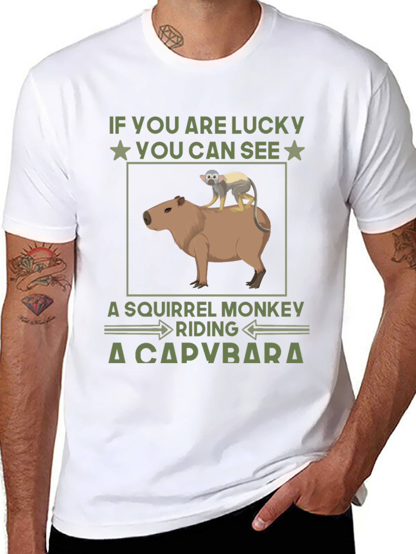Squirrel Monkey Riding a Capybara T-Shirt