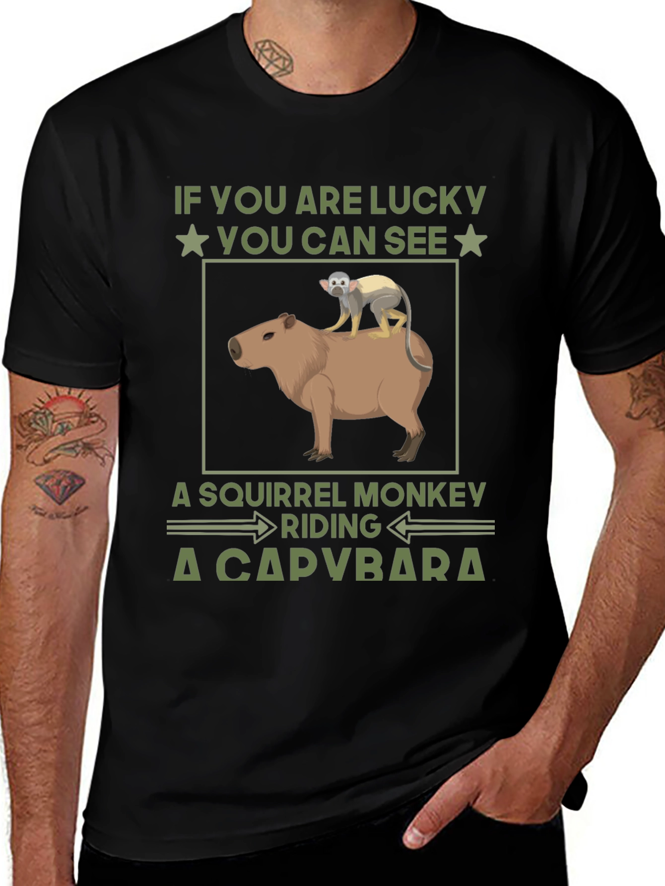 Squirrel Monkey Riding a Capybara T-Shirt