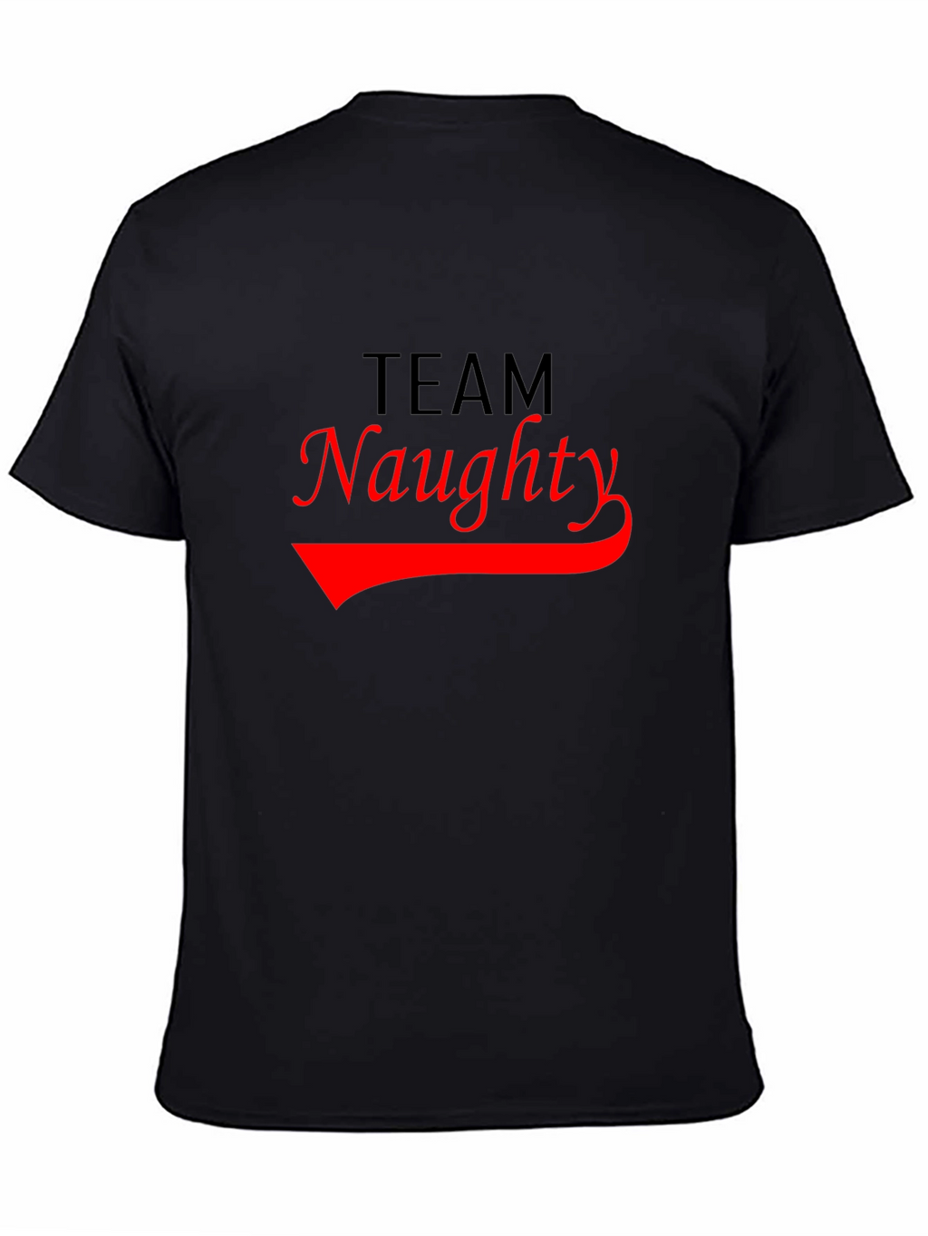 Team Naughty Graphic T-Shirt - Black Crew Neck