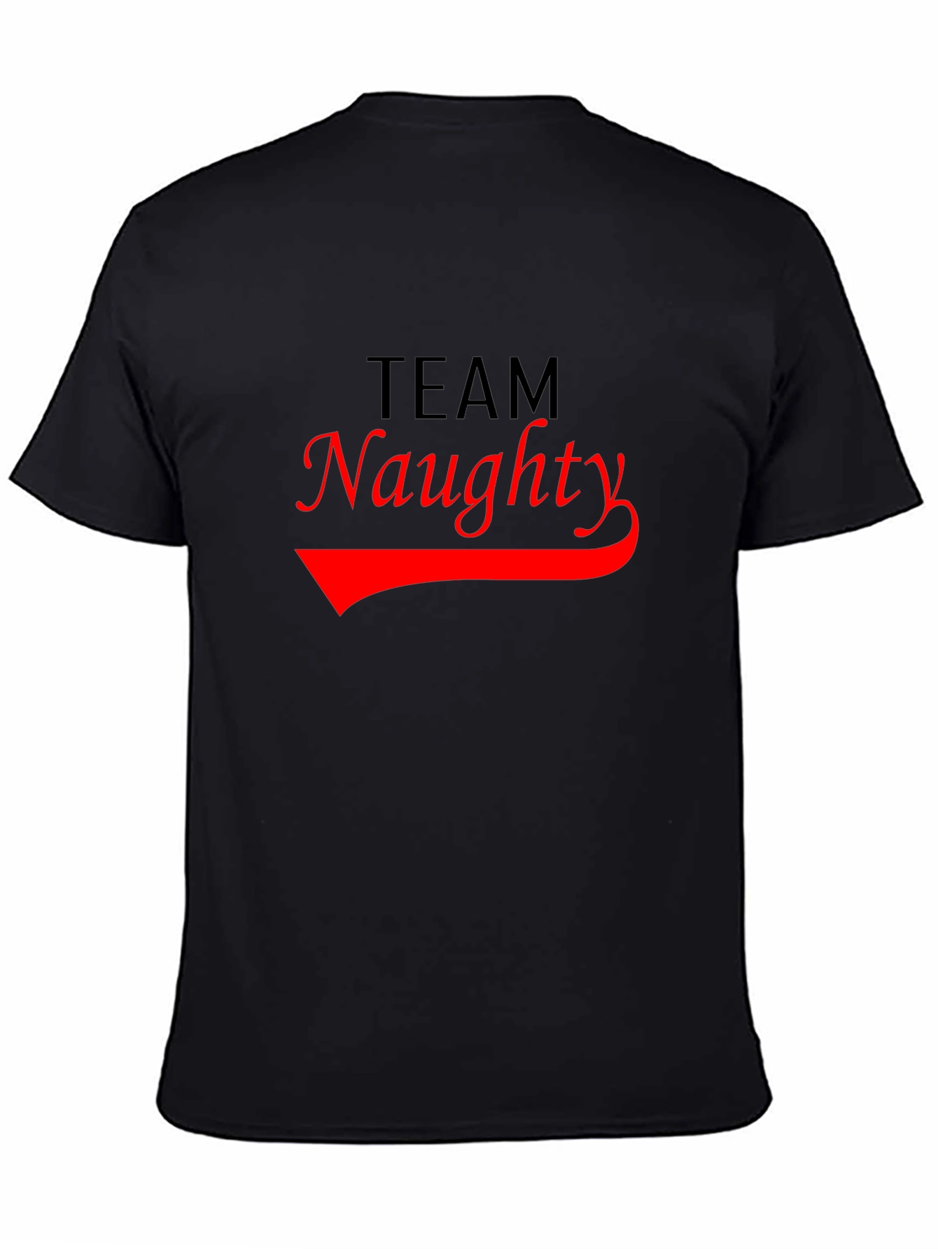 Team Naughty Graphic T-Shirt - Black Crew Neck