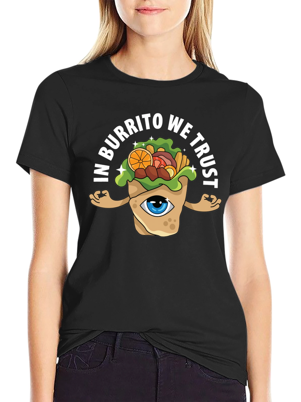 In Burrito We Trust Graphic Tee - Black