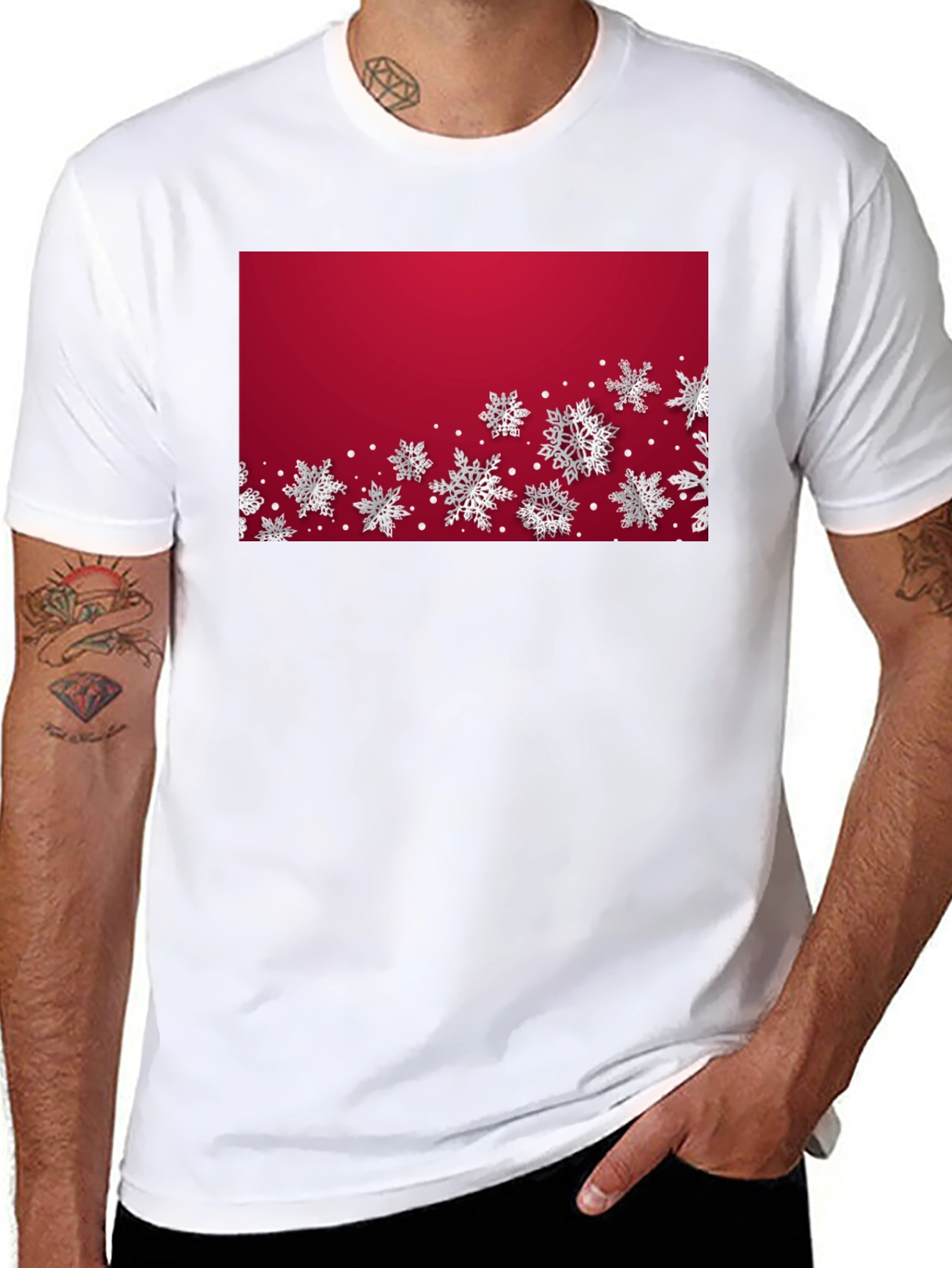 Snowflake Holiday Graphic Tee - Red