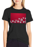 Snowflake Holiday Graphic Tee - Red