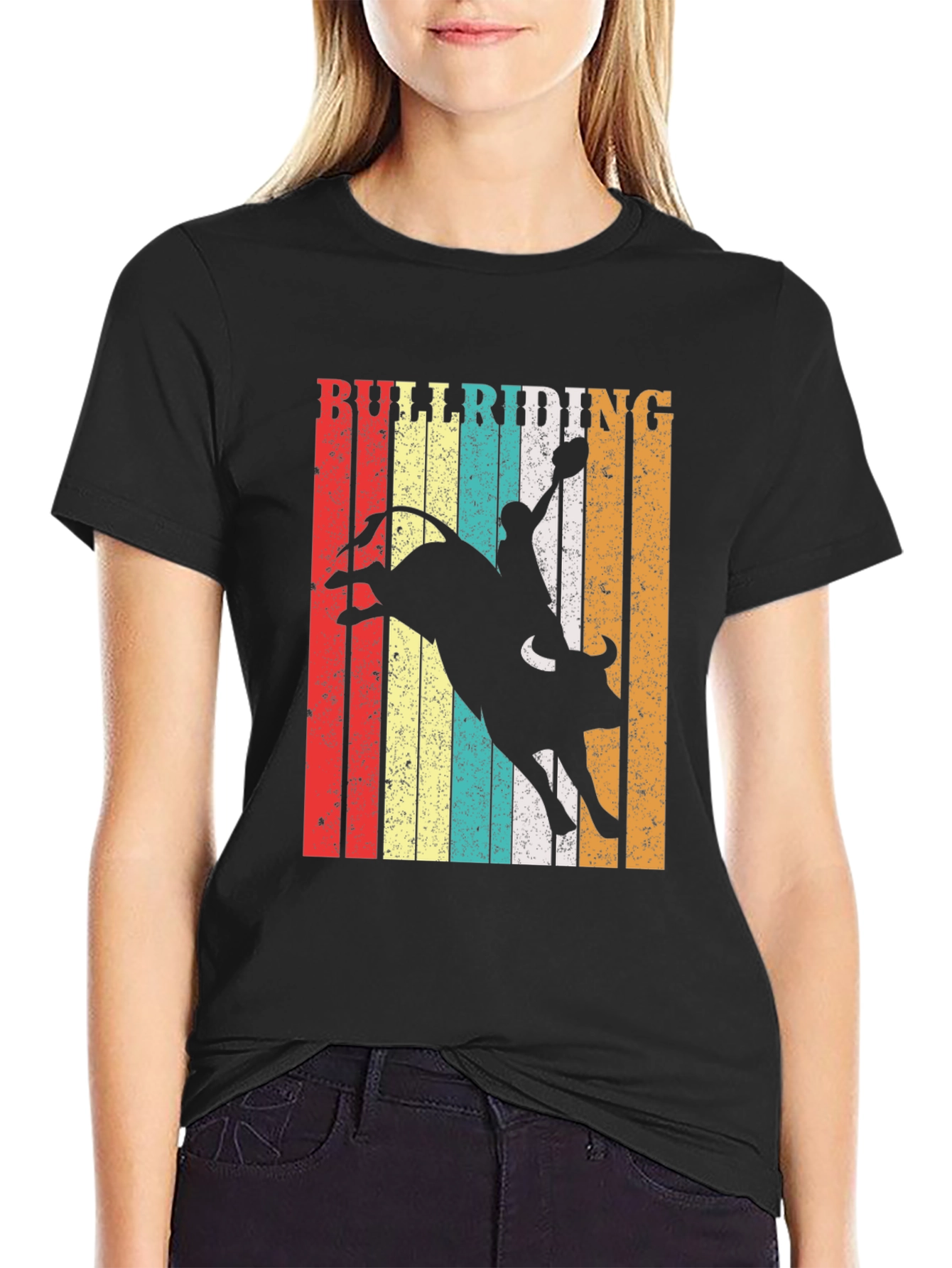 Bull Riding Graphic Tee - Vintage Rodeo Style