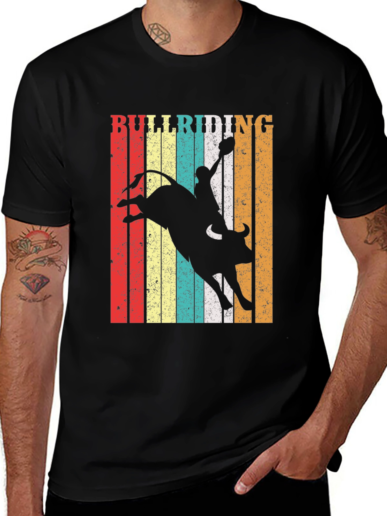 Bull Riding Graphic Tee - Vintage Rodeo Style