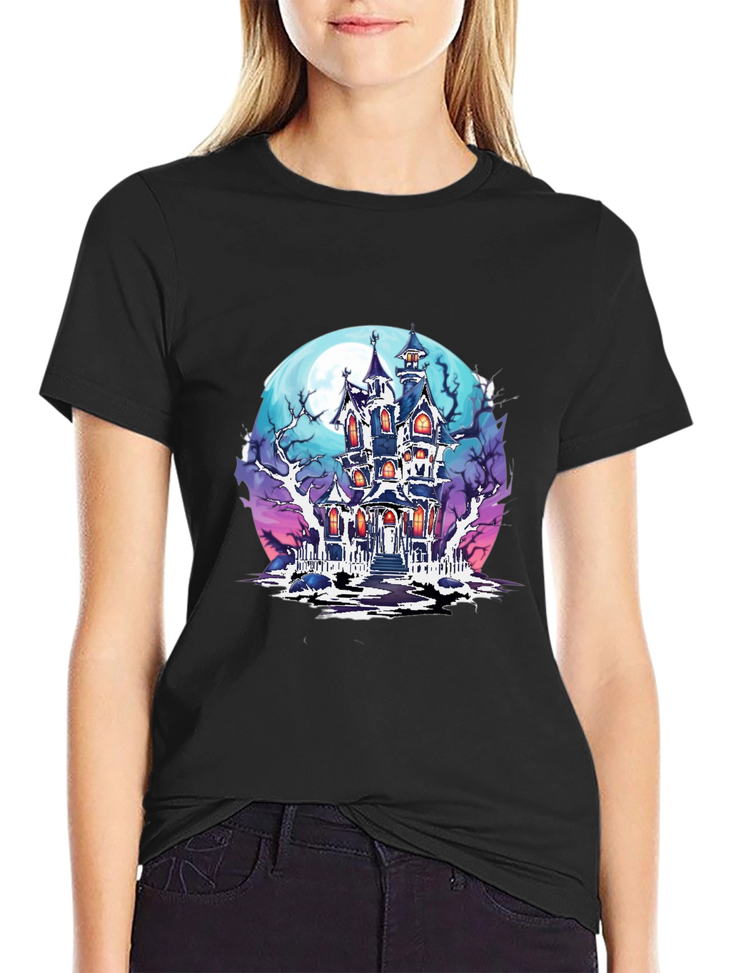 Haunted House Graphic T-Shirt