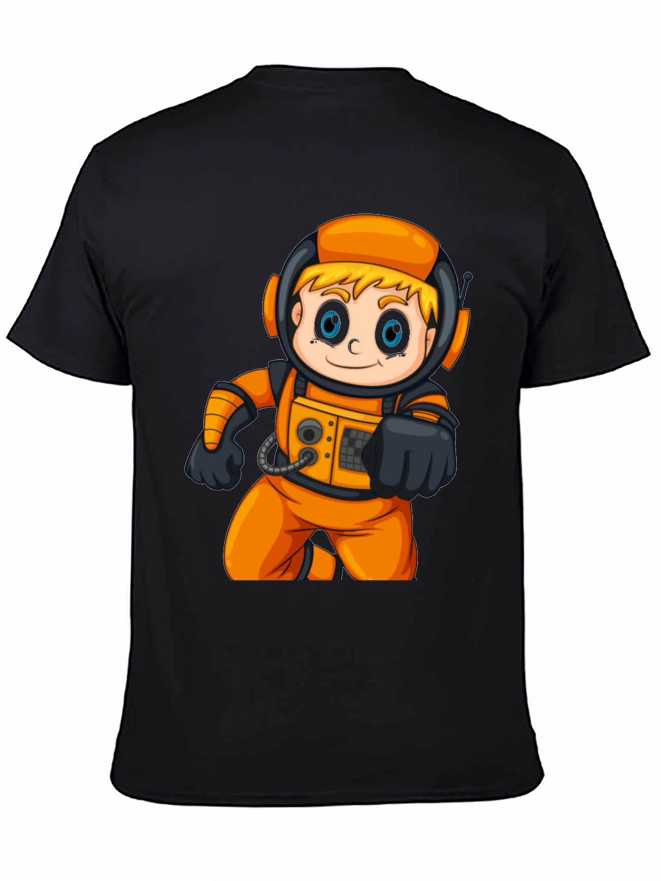 Astronaut Cartoon Graphic T-Shirt - Fun Space Tee