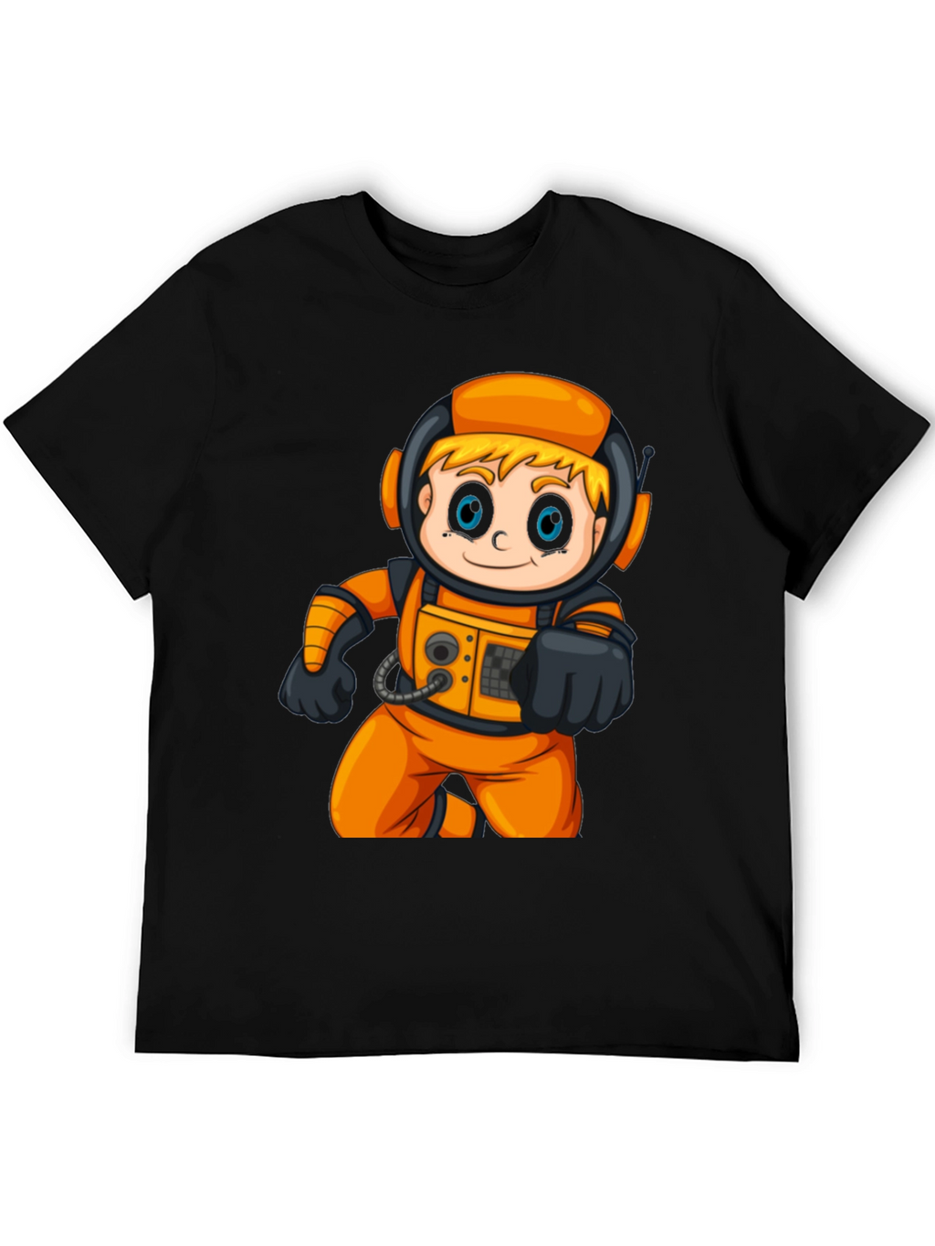 Astronaut Cartoon Graphic T-Shirt - Fun Space Tee