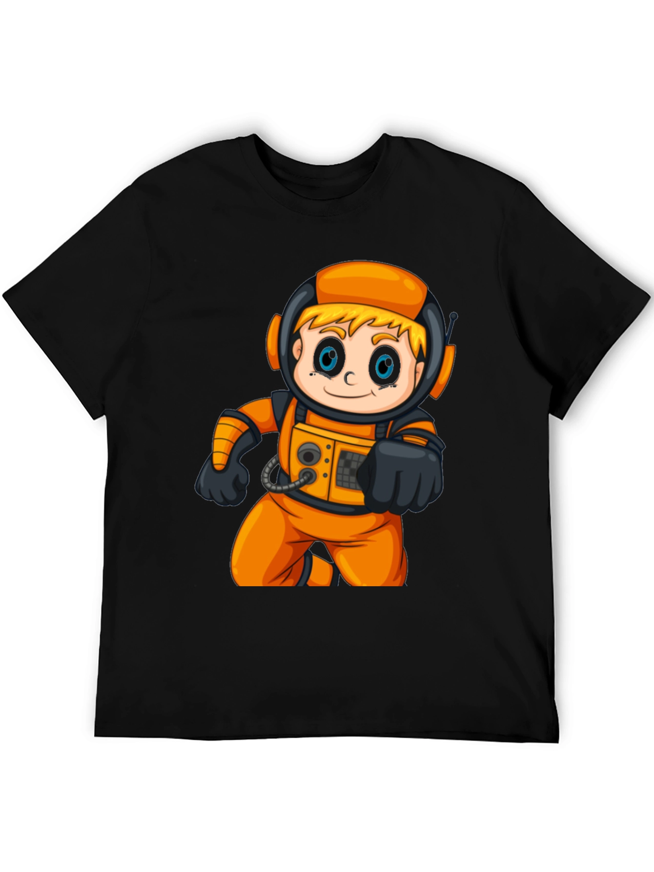 Astronaut Cartoon Graphic T-Shirt - Fun Space Tee