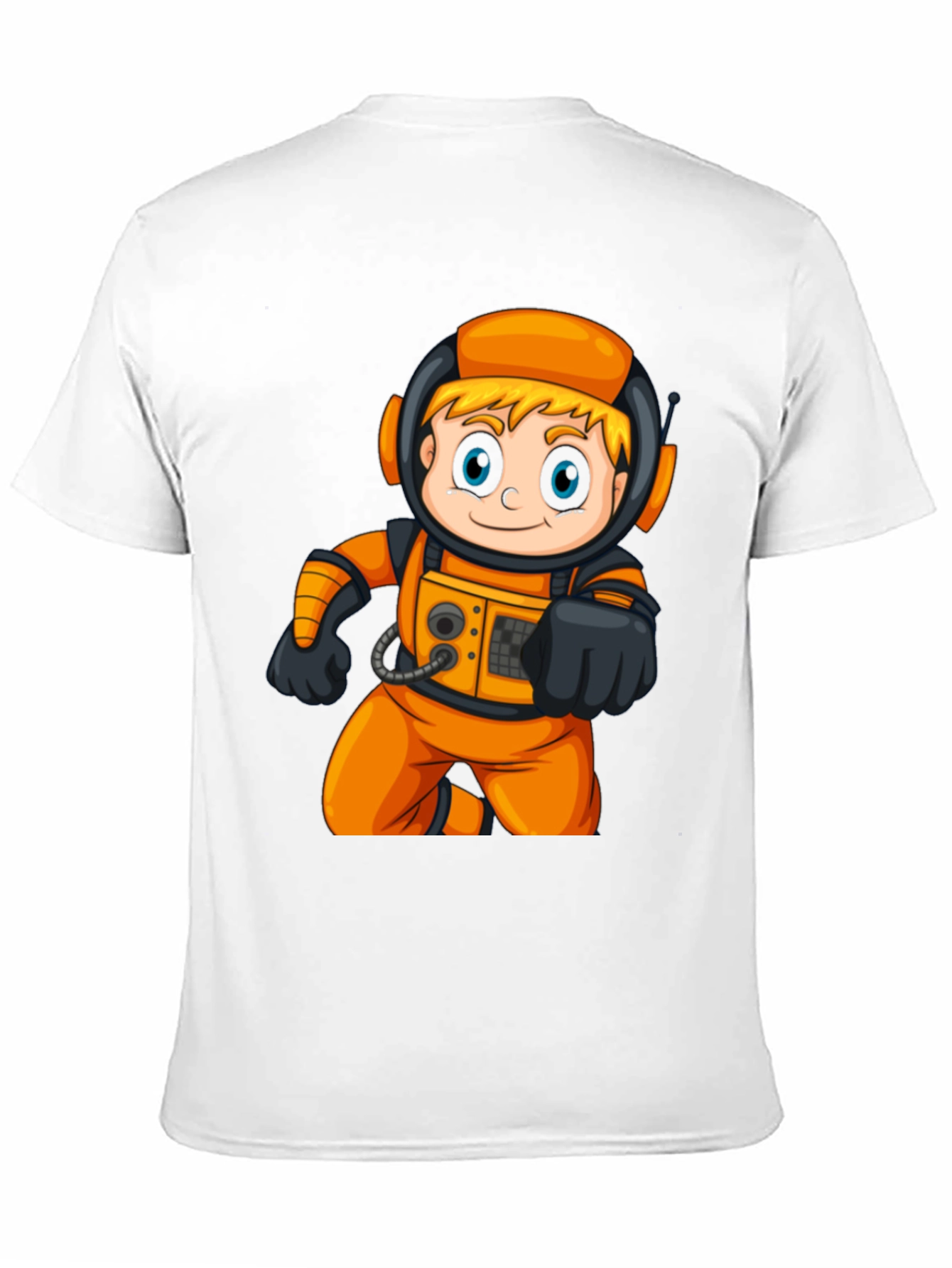 Astronaut Cartoon Graphic T-Shirt - Fun Space Tee