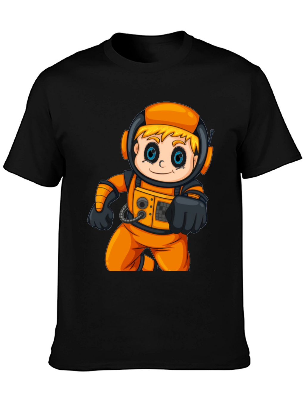 Astronaut Cartoon Graphic T-Shirt - Fun Space Tee