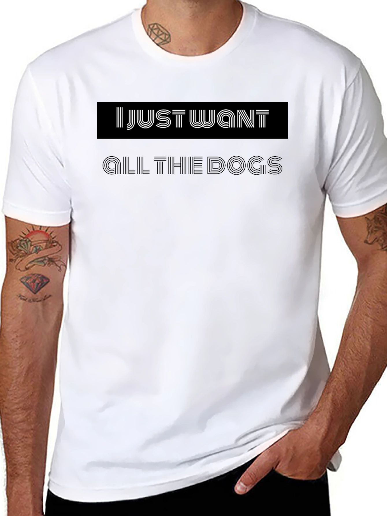 I Just Want All the Dogs Black T-Shirt
