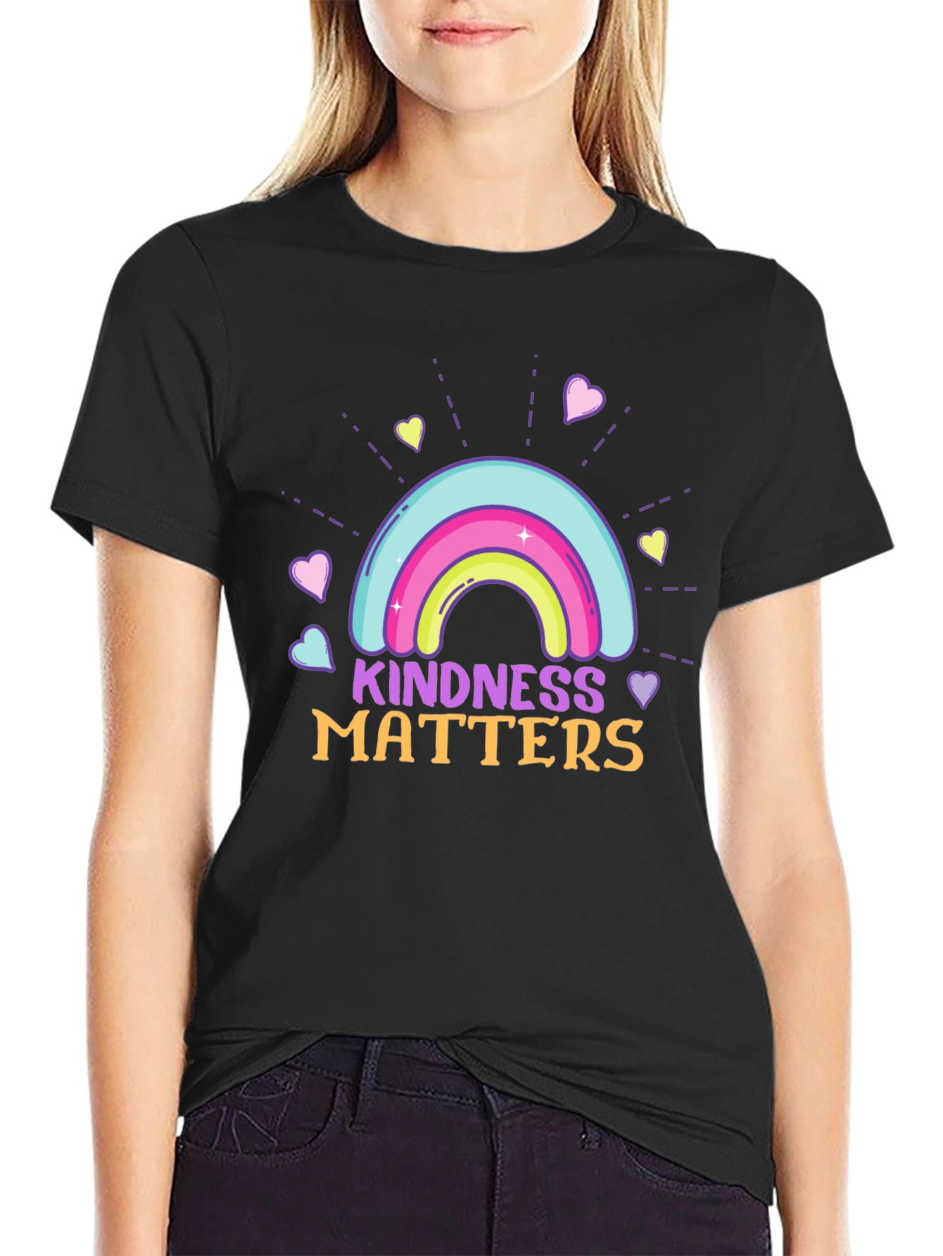 Kindness Matters Rainbow Graphic T-Shirt