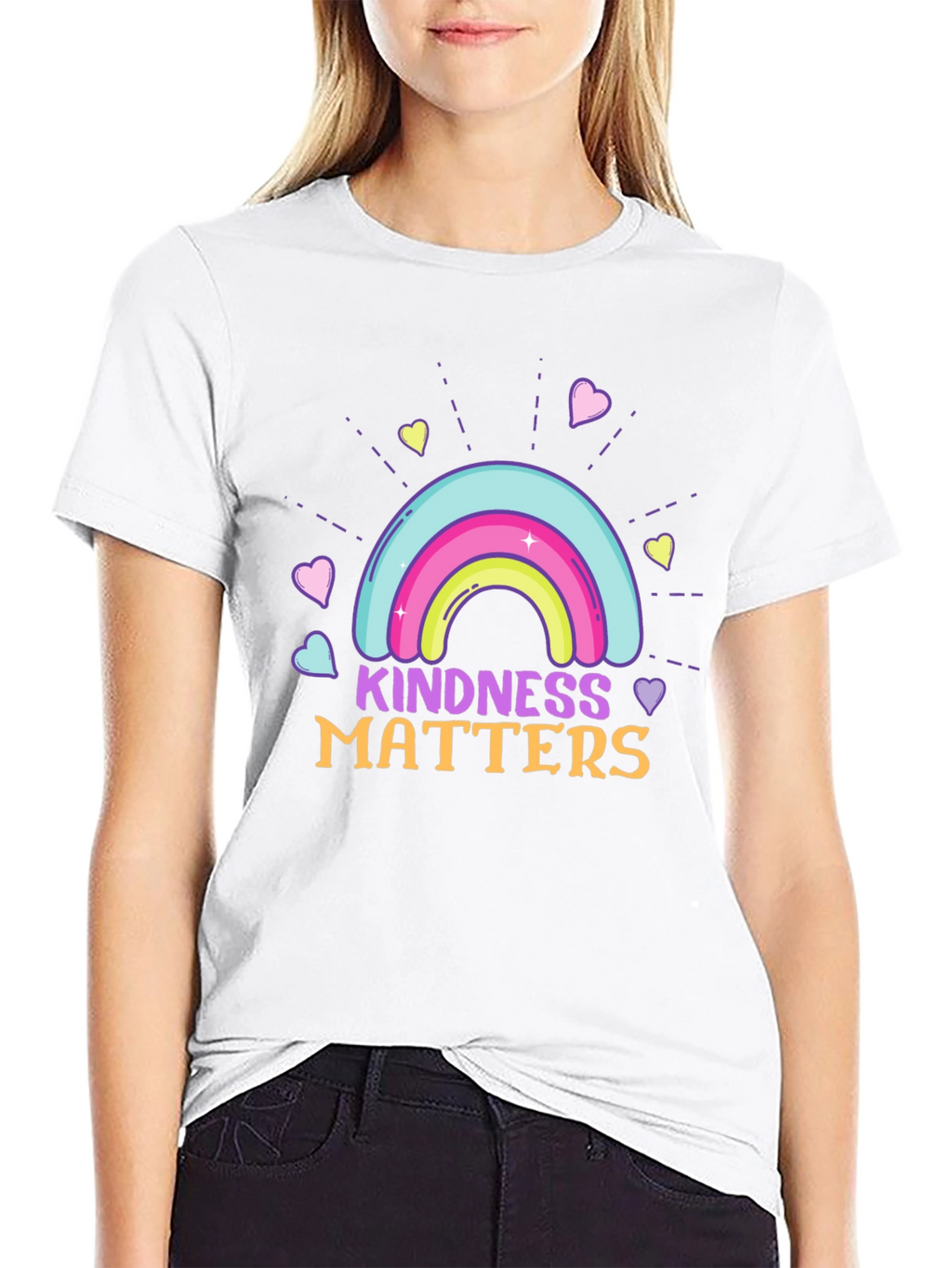 Kindness Matters Rainbow Graphic T-Shirt