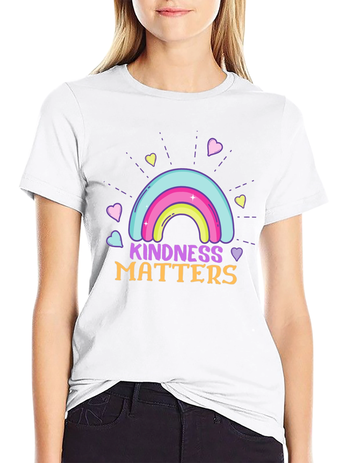 Kindness Matters Rainbow Graphic T-Shirt