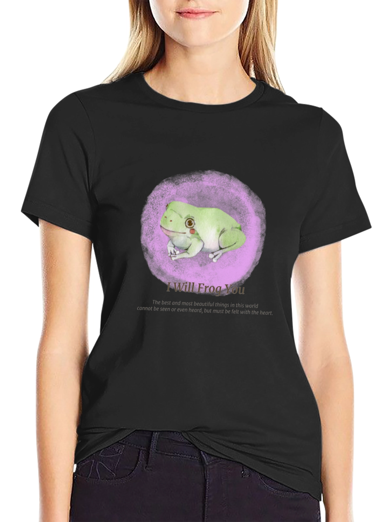 I Will Frog You T-Shirt - Cute Frog in Purple Circle