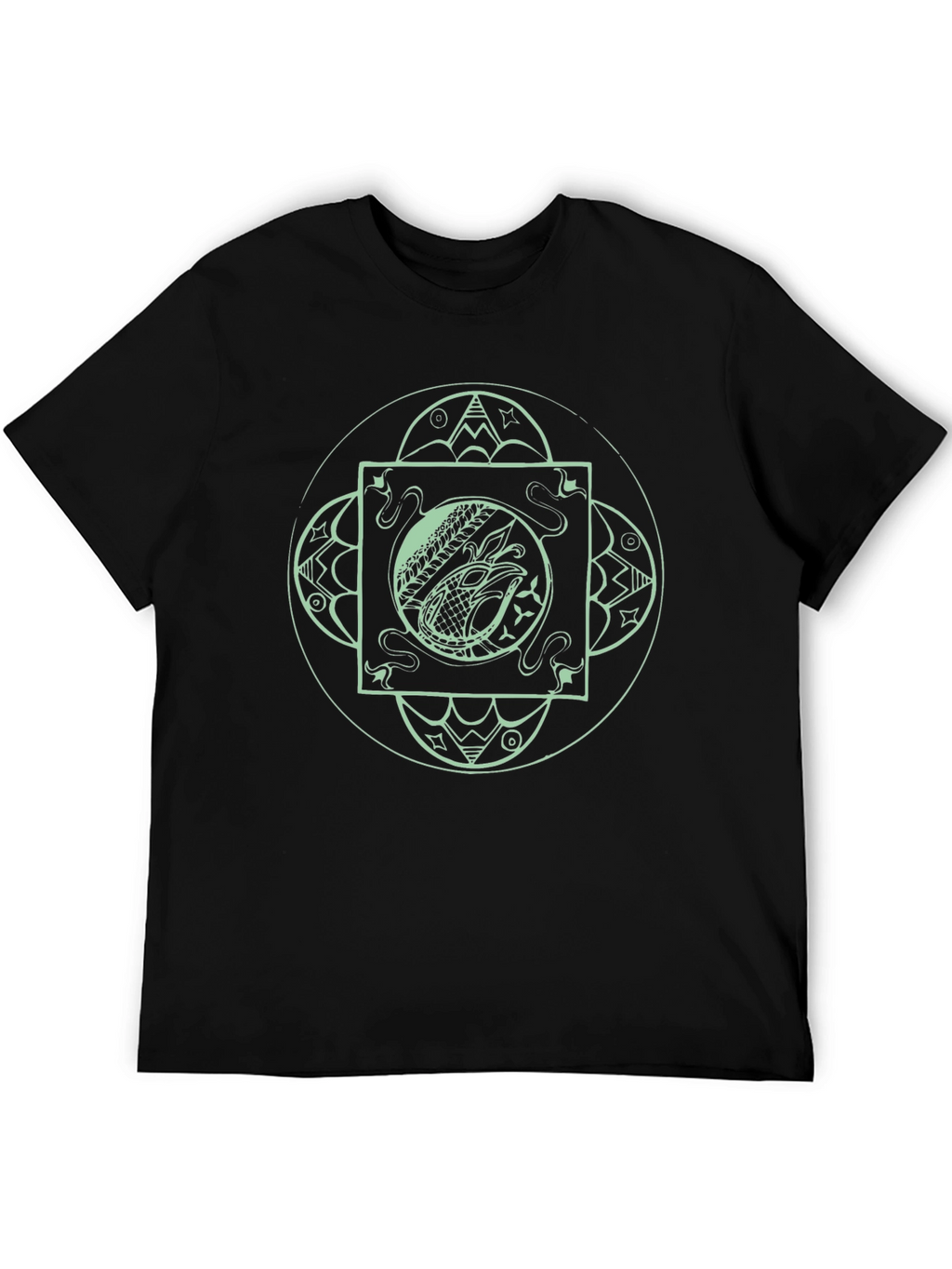Mens Black T-Shirt with Eagle Graphic