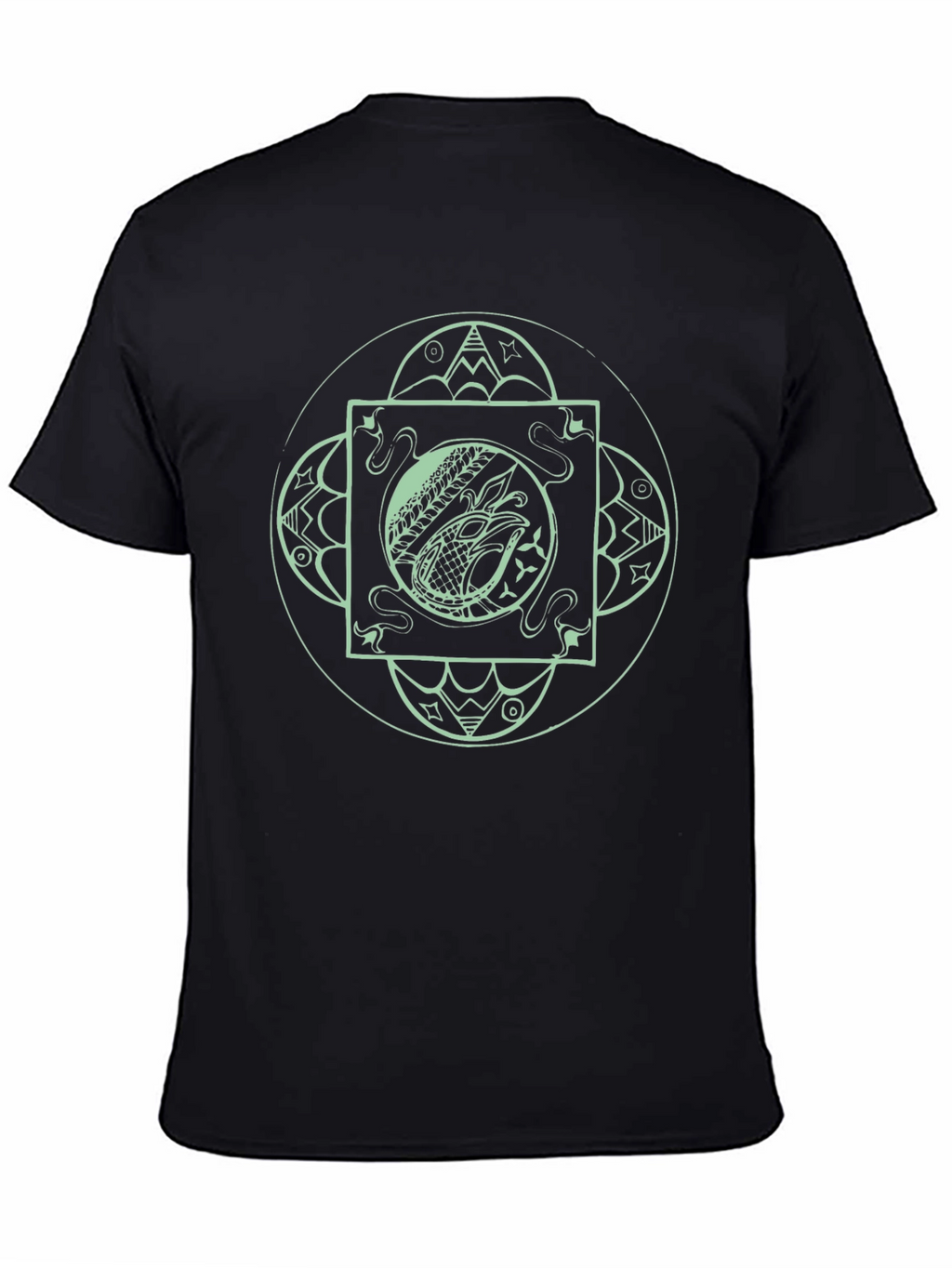 Mens Black T-Shirt with Eagle Graphic