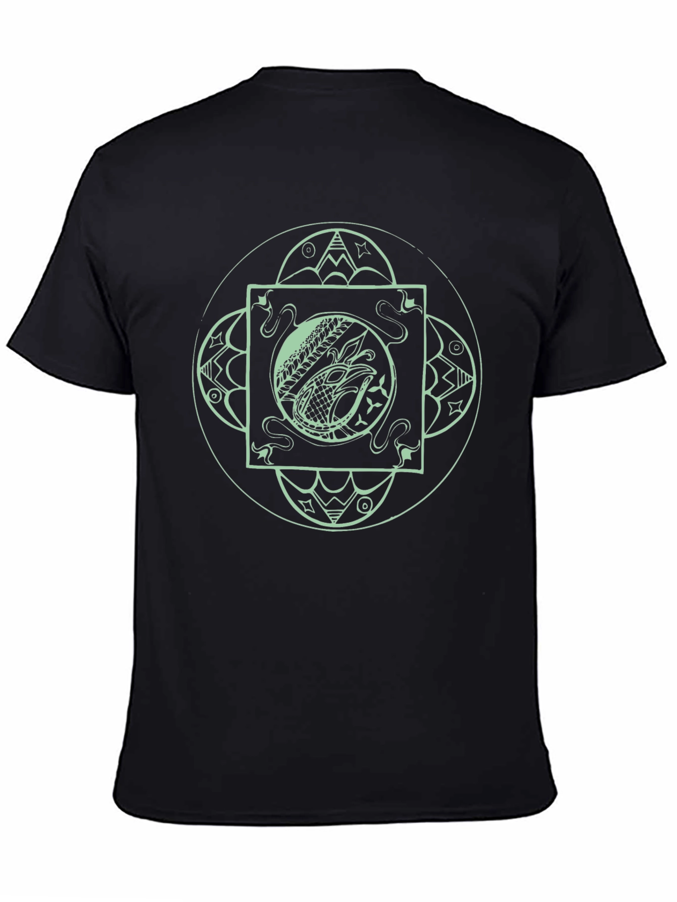 Mens Black T-Shirt with Eagle Graphic