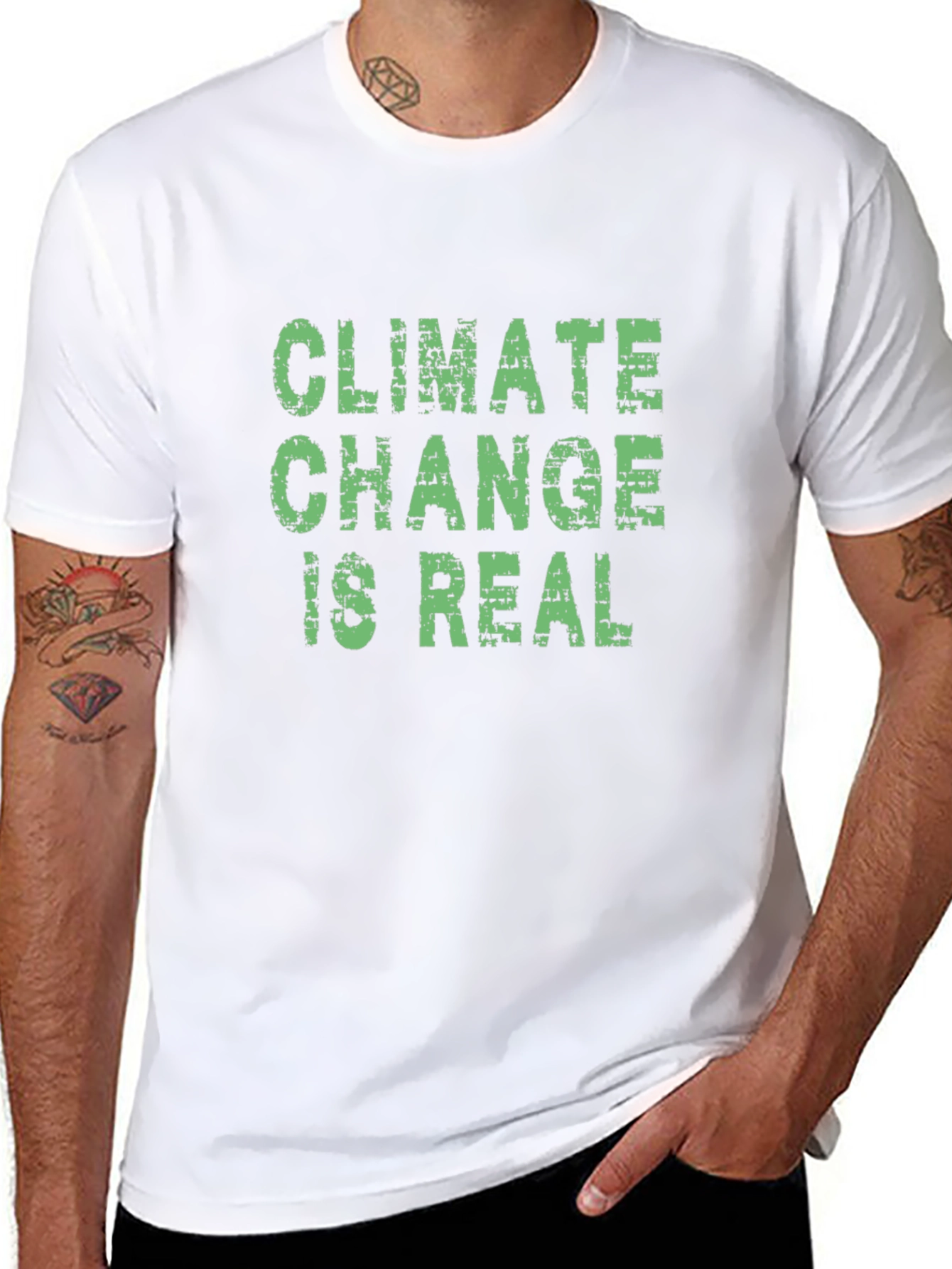 Climate Change Is Real Graphic Tee - Eco-Friendly Awareness