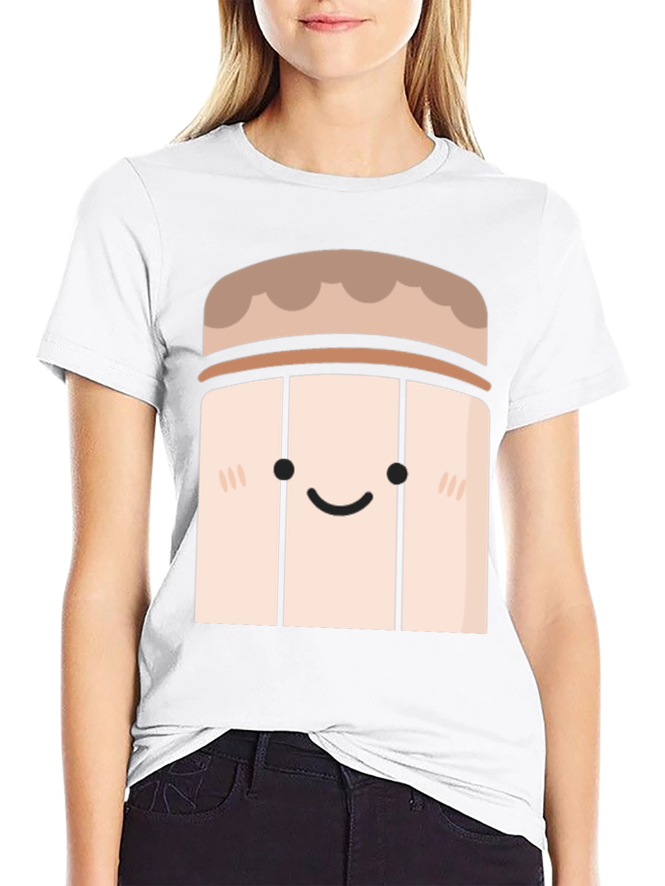 Cute Cartoon Character Black T-Shirt
