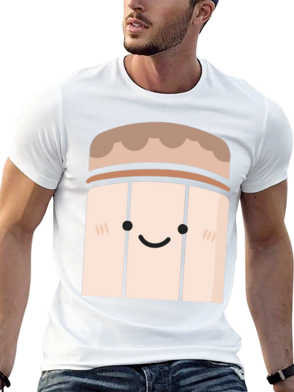 Cute Cartoon Character Black T-Shirt