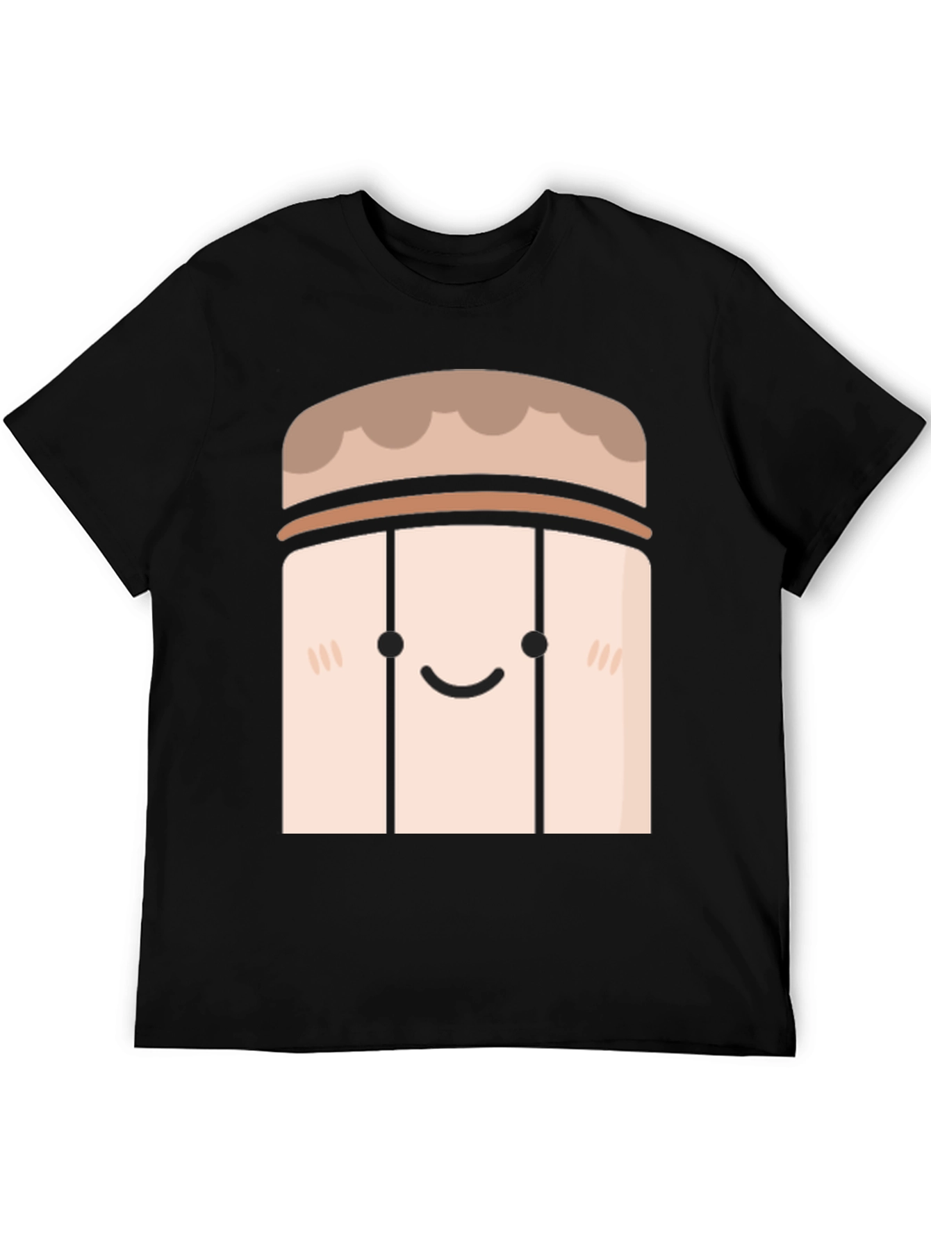 Cute Cartoon Character Black T-Shirt