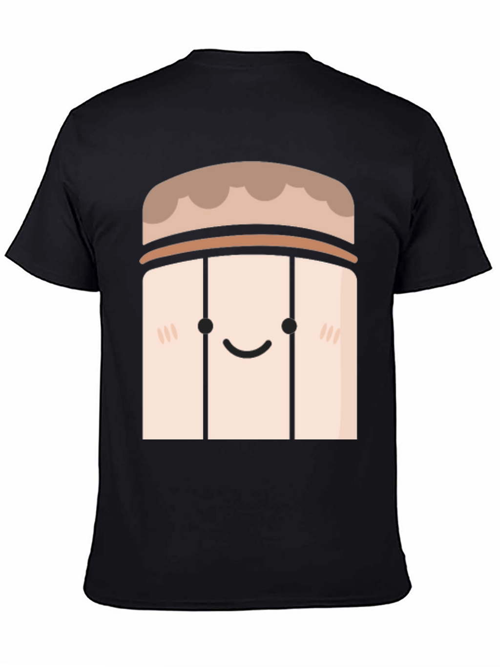 Cute Cartoon Character Black T-Shirt