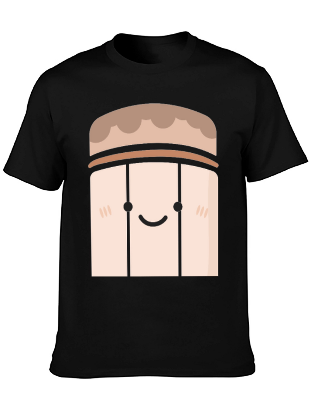 Cute Cartoon Character Black T-Shirt
