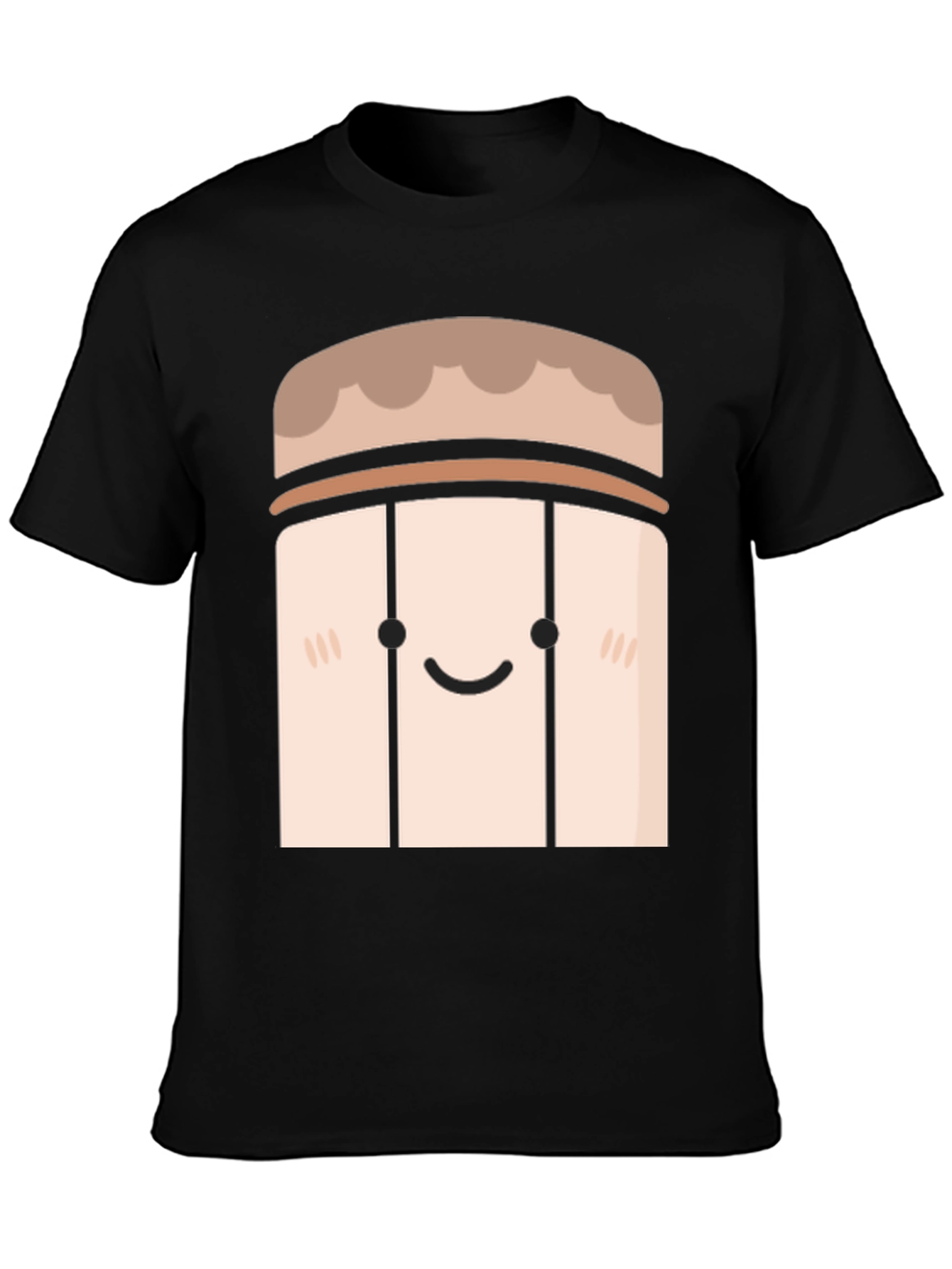 Cute Cartoon Character Black T-Shirt