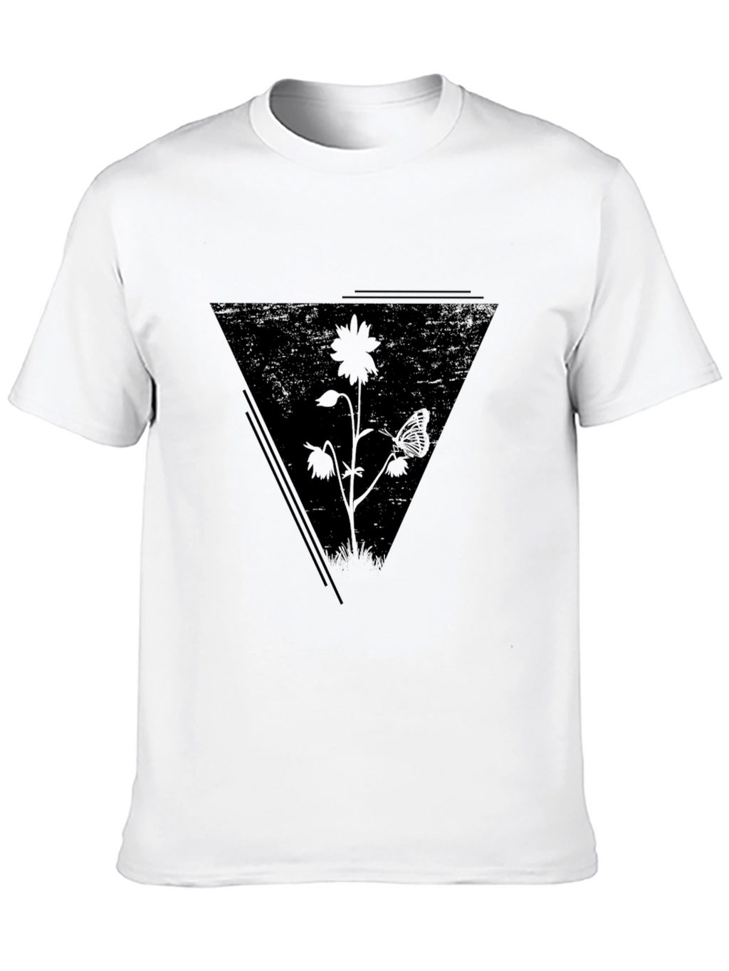 Black Floral Triangle Graphic Tee