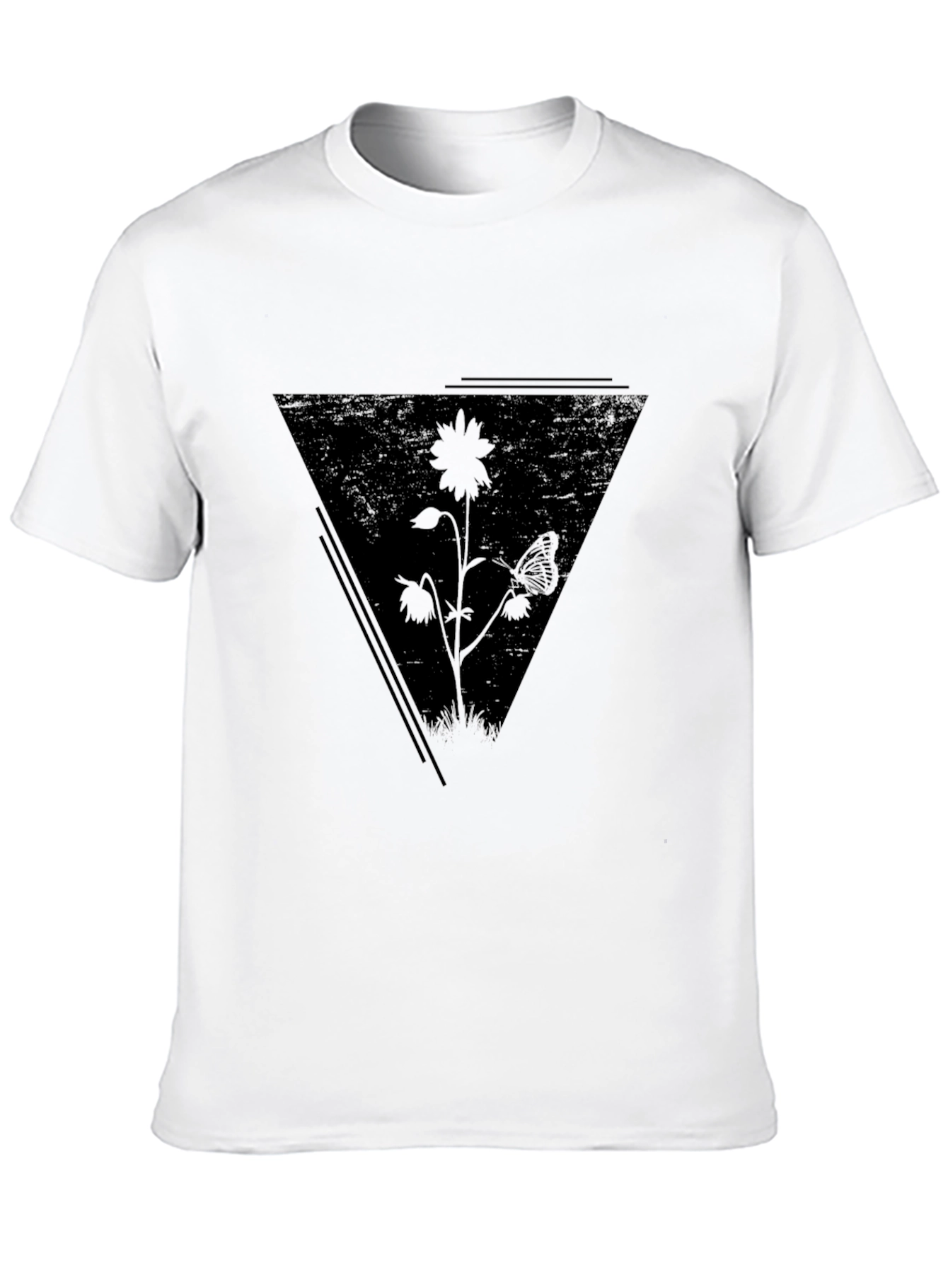 Black Floral Triangle Graphic Tee