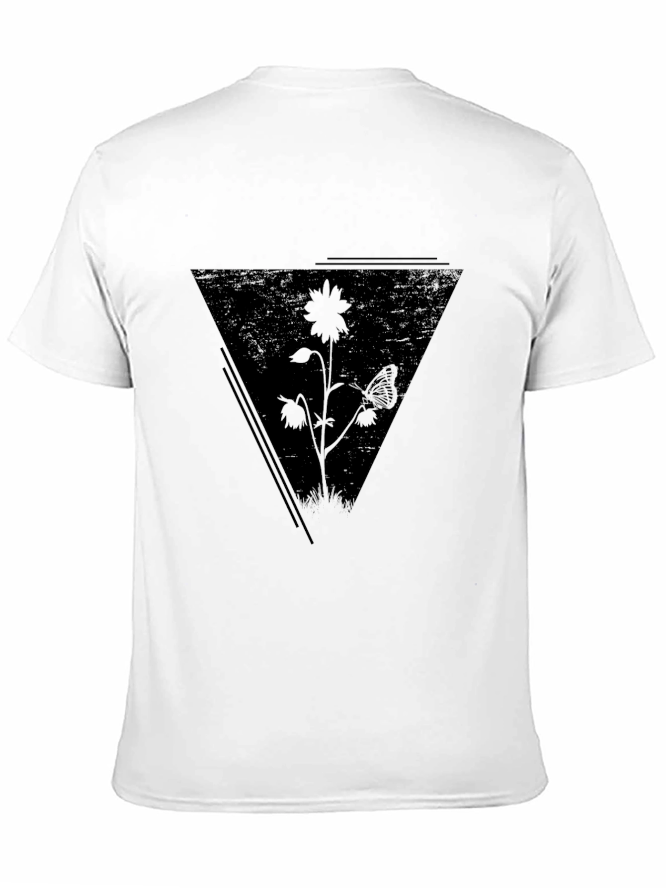 Black Floral Triangle Graphic Tee