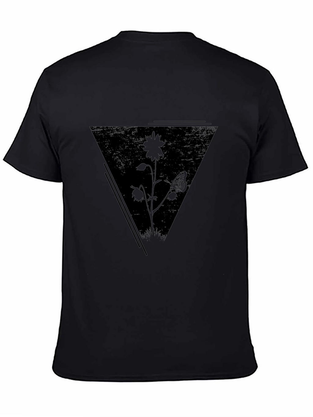 Black Floral Triangle Graphic Tee