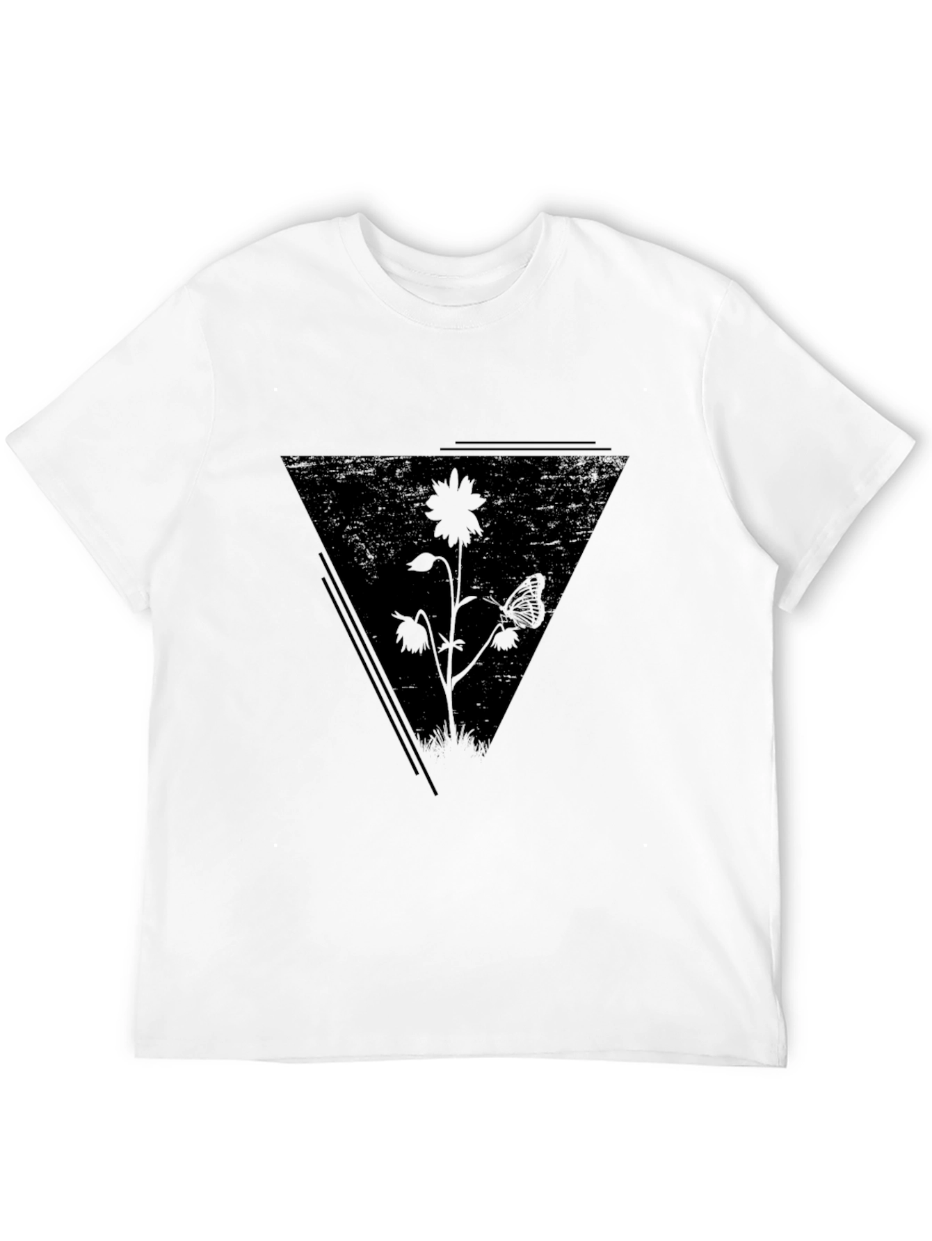 Black Floral Triangle Graphic Tee