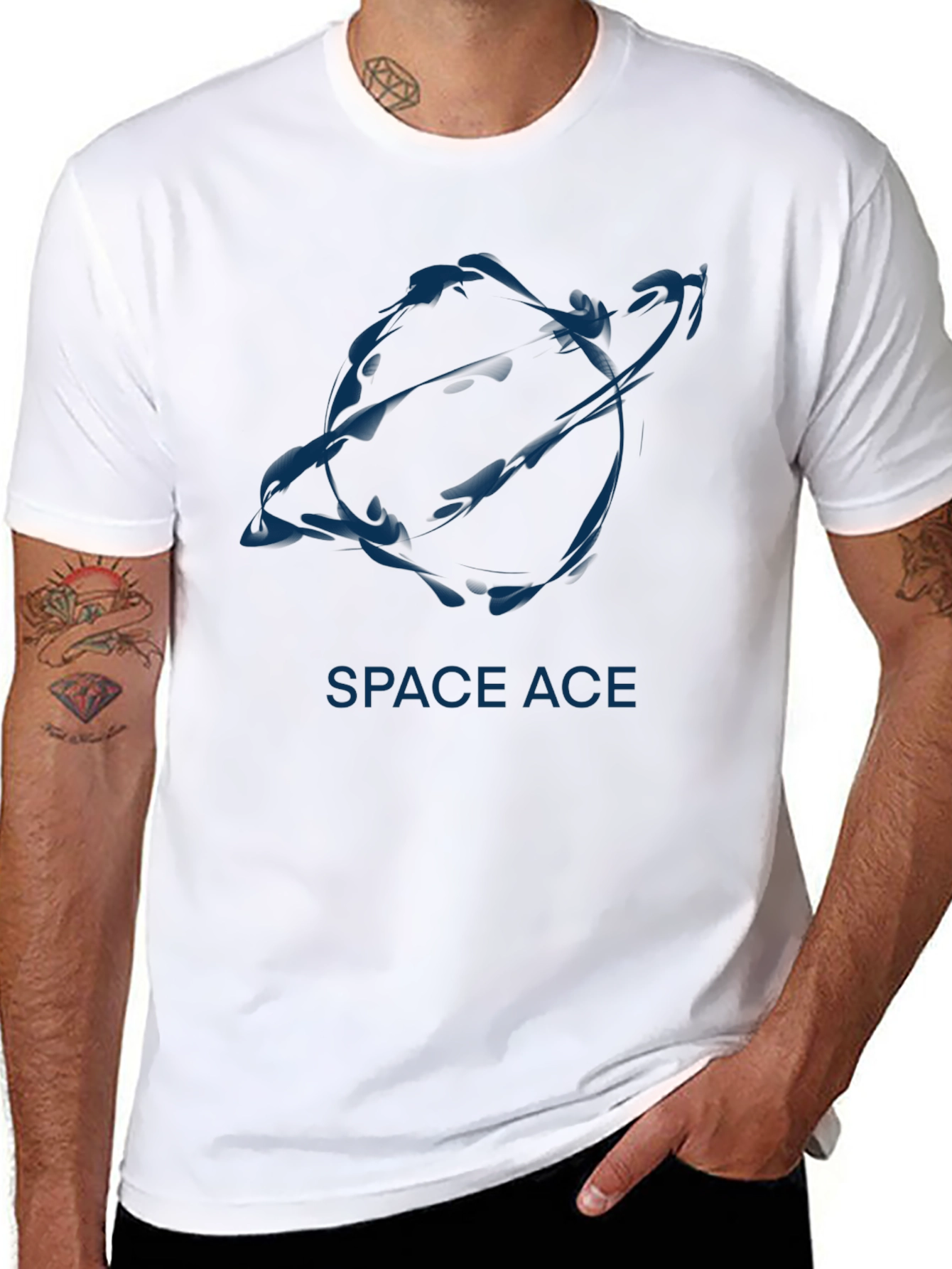 Space Ace Graphic Tee - Stylish Black T-Shirt
